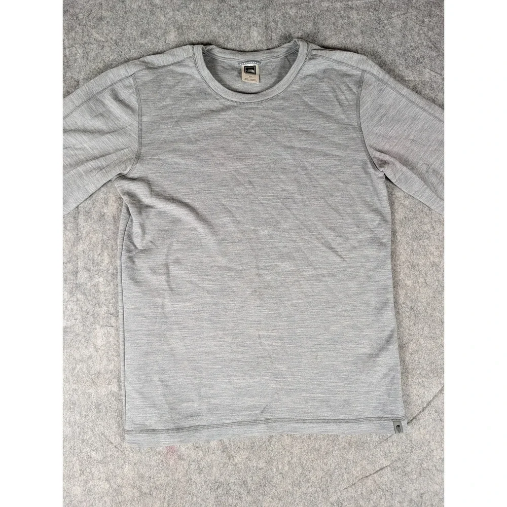 The North Face Mens Long Sleeve Crew Neck Base Layer Top Heather Grey S/P